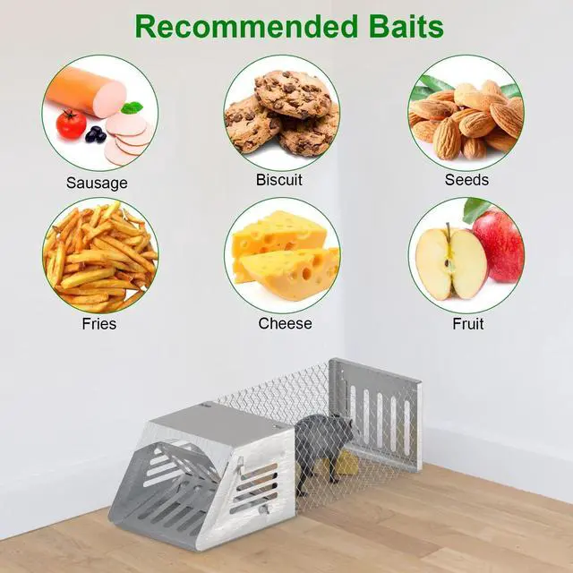 Alt view image 3 of 7 - 2Pcs Humane Mouse Trap Cage No Assembly Need Automatic Continuous Rat Trap