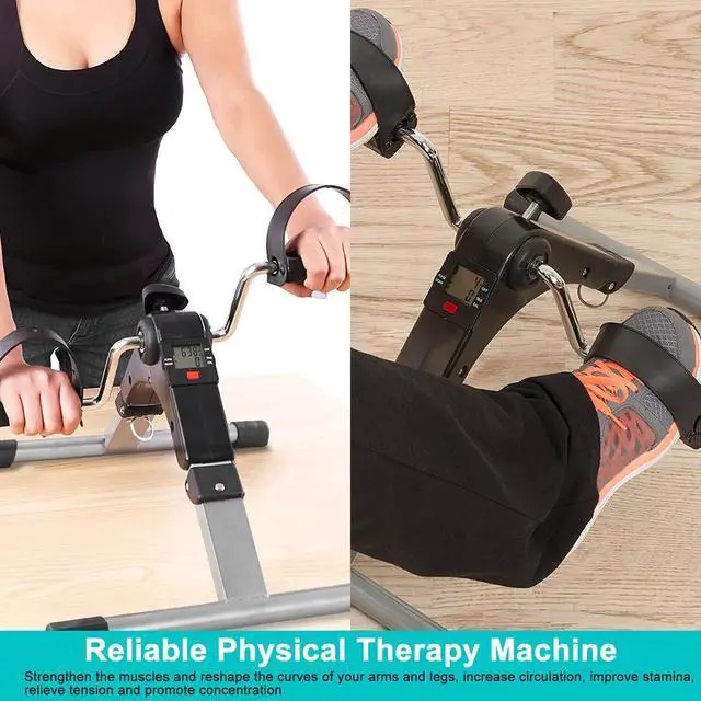 Alt view image 6 of 7 - Portable Desk Bike Peddler Machine with LCD Monitor for Adults & Seniors