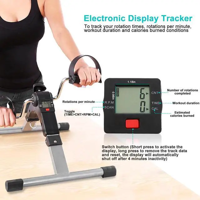 Alt view image 5 of 7 - Portable Desk Bike Peddler Machine with LCD Monitor for Adults & Seniors