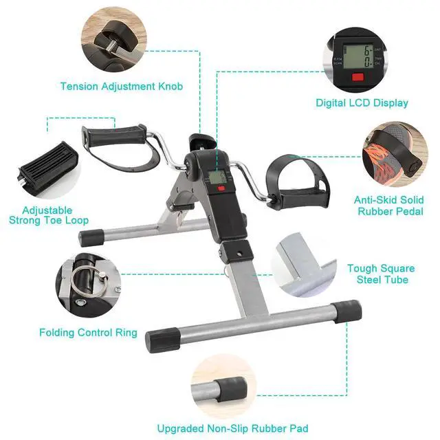 Alt view image 4 of 7 - Portable Desk Bike Peddler Machine with LCD Monitor for Adults & Seniors
