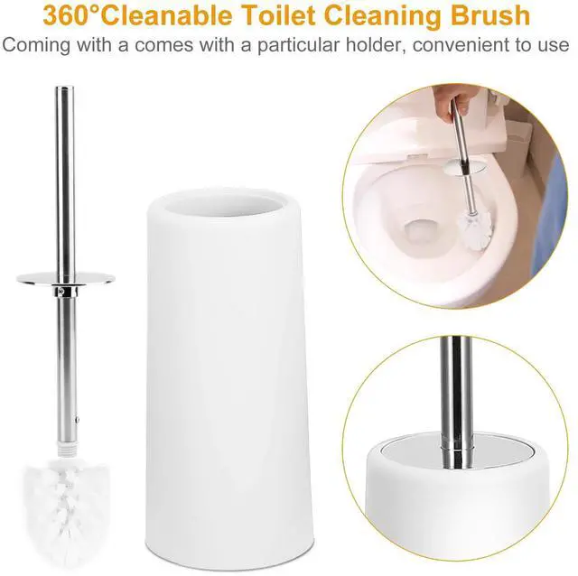Alt view image 4 of 7 - 6-Piece White Bathroom Set Durable PP Modern Design Trash Can Included