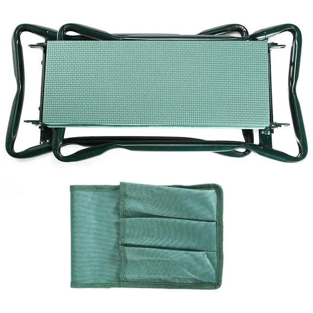 Alt view image 2 of 7 - Folding Garden Kneeler Bench Pad Seat w/ 3 Storage Pouches for Picnic &Gardening
