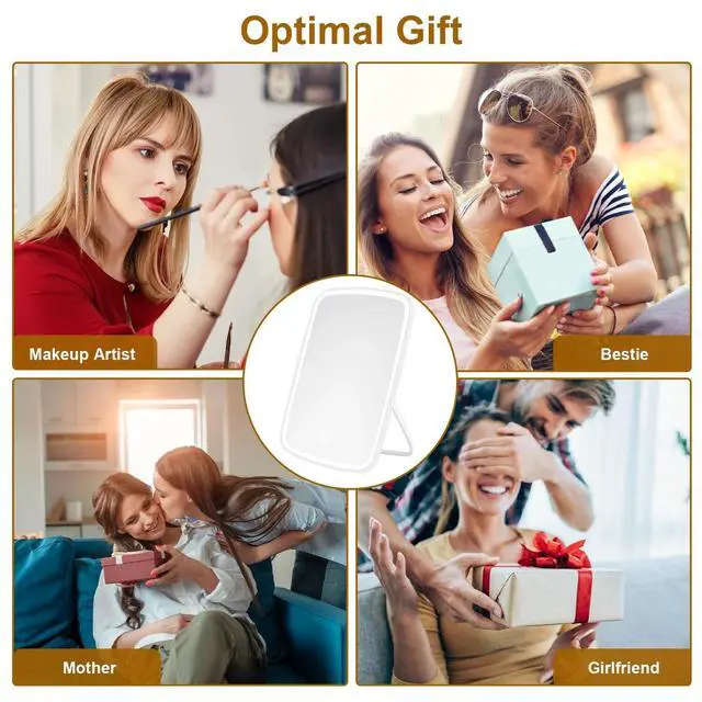 Alt view image 7 of 7 - Vanity Mirror with Lights for Makeup Desk 3 Light Color Touch Screen