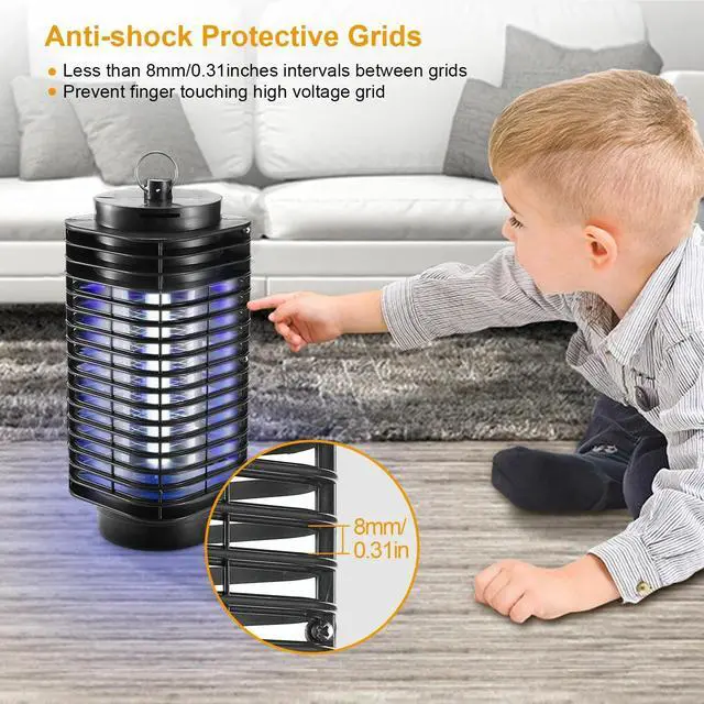 Alt view image 3 of 7 - Bug Zapper Outdoor Electric Mosquito Fly Killer for Home 360° Trap Quiet