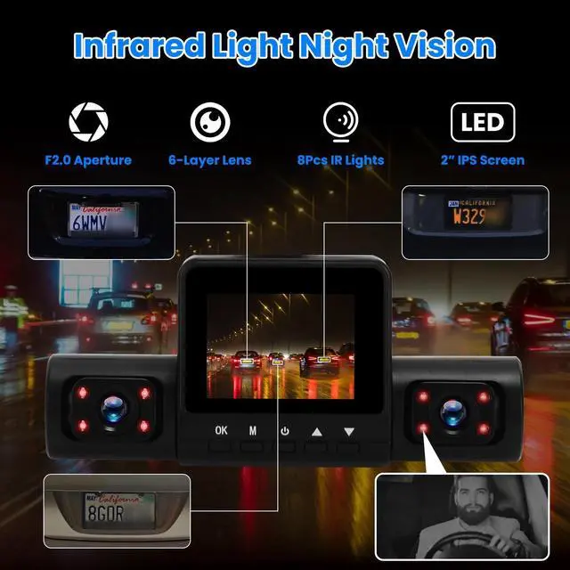 Alt view image 4 of 7 - 360° View FHD 4 Channel Dash Cam 1080P Front 480P Rear Left Right Inside Dash