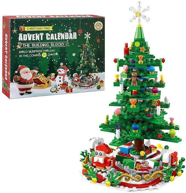 Main image of Christmas Tree Building Set w/ LED Light Countdown Calendar Engaging Holiday
