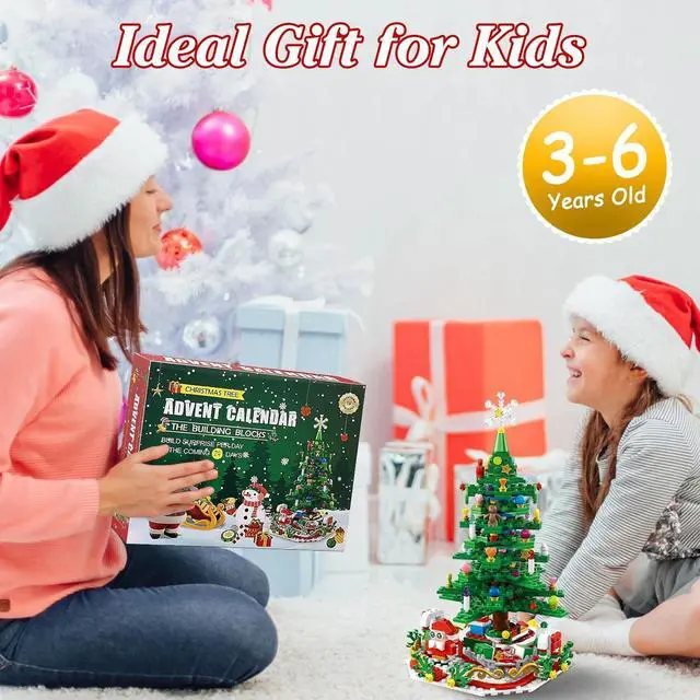 Alt view image 6 of 7 - Christmas Tree Building Set w/ LED Light Countdown Calendar Engaging Holiday