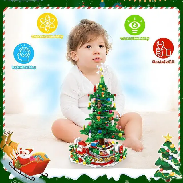 Alt view image 4 of 7 - Christmas Tree Building Set w/ LED Light Countdown Calendar Engaging Holiday