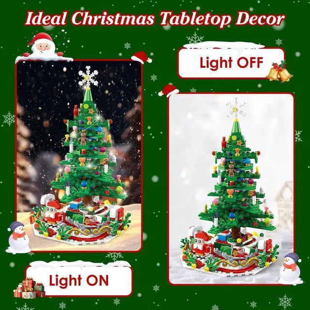 Alt view image 7 of 7 - Christmas Tree Building Set w/ LED Light Countdown Calendar Engaging Holiday