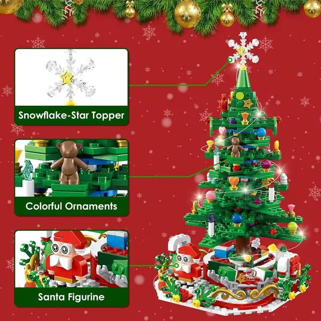 Alt view image 5 of 7 - Christmas Tree Building Set w/ LED Light Countdown Calendar Engaging Holiday