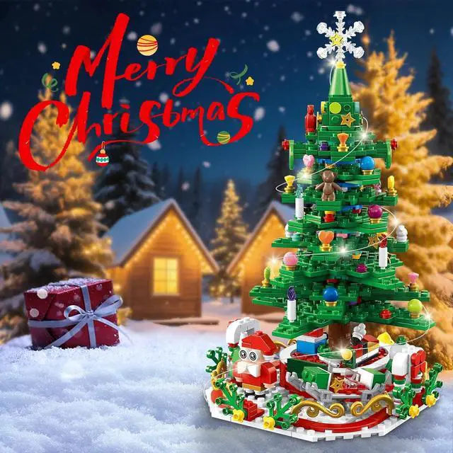 Alt view image 2 of 7 - Christmas Tree Building Set w/ LED Light Countdown Calendar Engaging Holiday