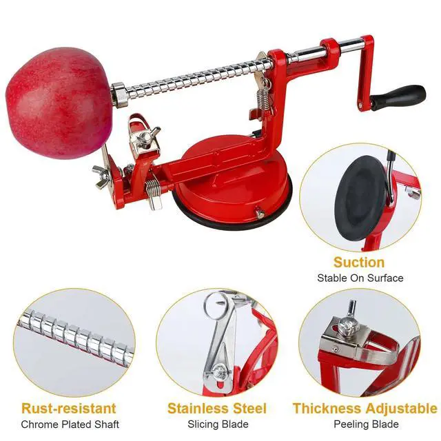 Alt view image 3 of 7 - 3 in 1 Apple Pear Peeler Slicer Manual Potato Cutter Parer Fruit Dicer Kitchen