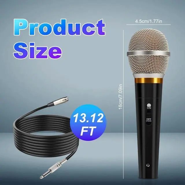 Alt view image 5 of 7 - Handheld Dynamic Microphone With On/Off Switch 13ft Detachable XLR Cable
