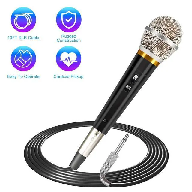 Alt view image 2 of 7 - Handheld Dynamic Microphone With On/Off Switch 13ft Detachable XLR Cable