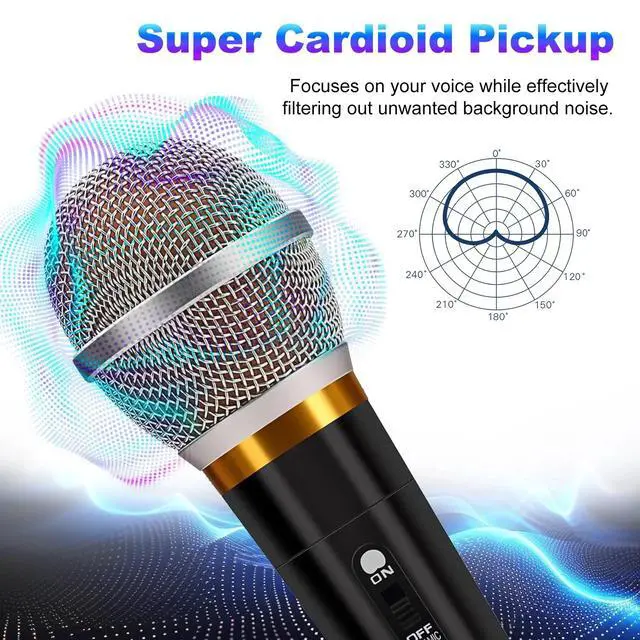 Alt view image 4 of 7 - Handheld Dynamic Microphone With On/Off Switch 13ft Detachable XLR Cable