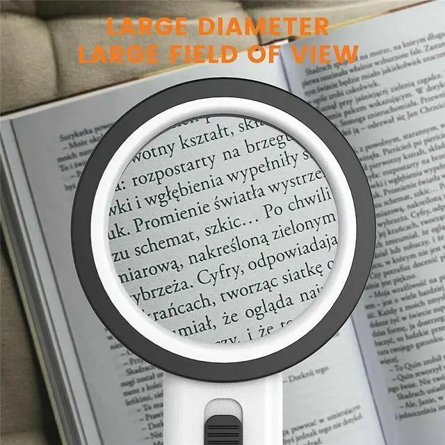 Alt view image 4 of 6 - 30X Jumbo Handheld Magnifying Glass w/ 12 Bright LED Light Illuminated Magnifier