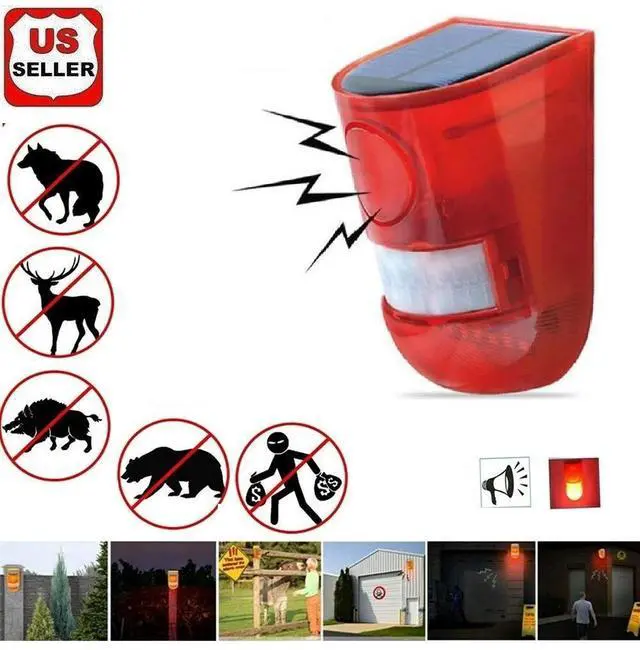 Main image of Solar Alarm LED Light Solar Strobe Light Wireless Motion Sensor Detector Outdoor