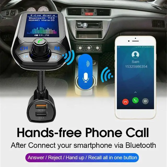 Alt view image 5 of 7 - Bluetooth Car FM Transmitter MP3 Player Hands free Radio Adapter Kit USB Charger