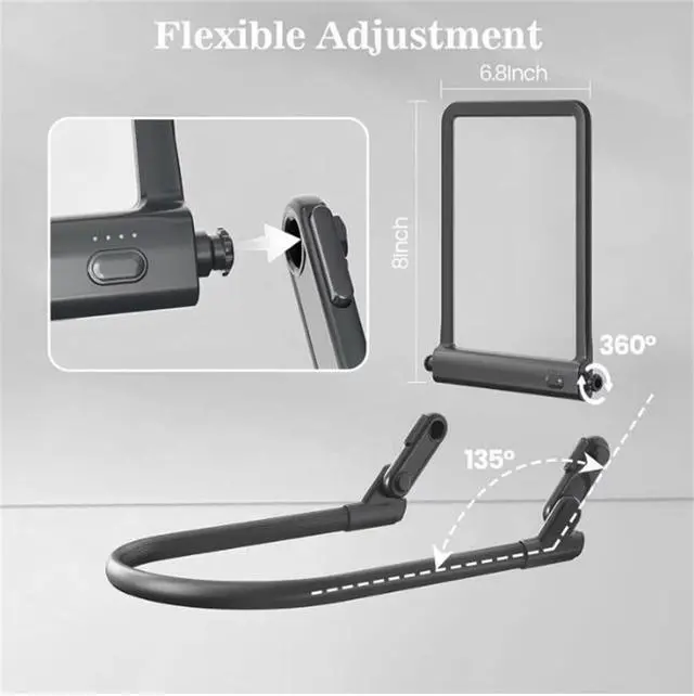 Alt view image 4 of 4 - 5X Large Reading Handfree Magnifying Glass w/ Light Flexible Gooseneck Magnifier