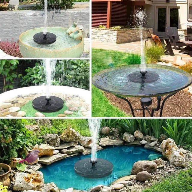 Alt view image 4 of 7 - Solar Power Bird Bath Fountain Pump Upgrade 1.4W Solar Fountain with 4 Nozzle