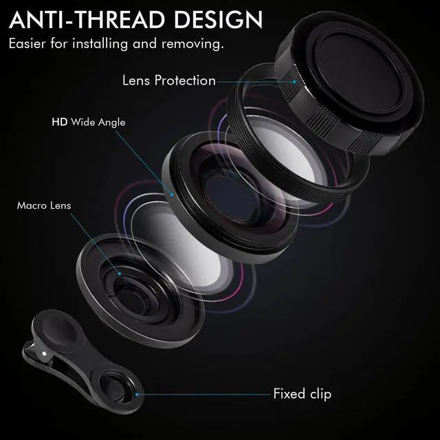 Alt view image 5 of 7 - 4 in 1 Professional Phone Camera Lens Kit Clip On