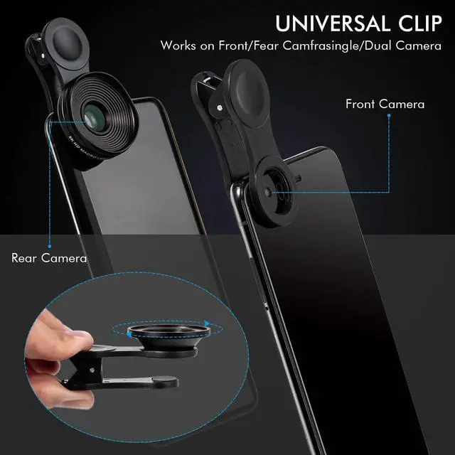 Alt view image 5 of 7 - Professional 5K HD Phone Camera Photo Lens 20X Macro Lens Clip On Phone Kit Clip