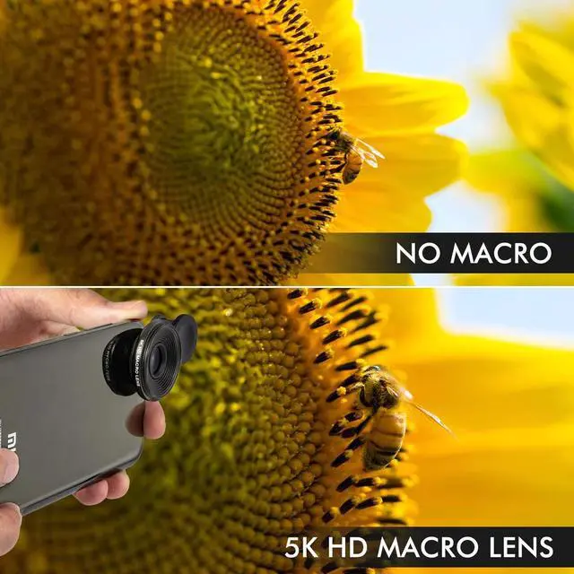 Alt view image 2 of 7 - Professional 5K HD Phone Camera Photo Lens 20X Macro Lens Clip On Phone Kit Clip