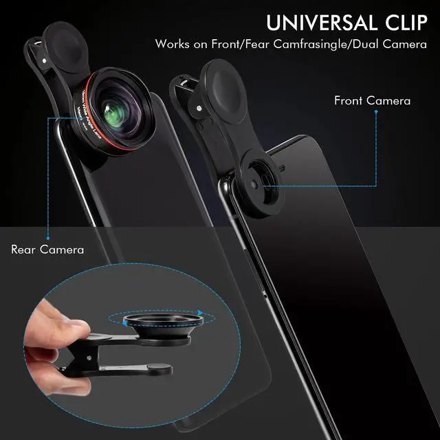 Alt view image 4 of 7 - 2 in 1 Professional Phone Camera Lens Kit Clip On