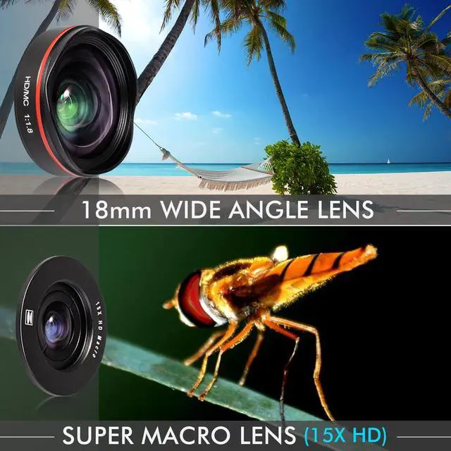 Alt view image 3 of 7 - 2 in 1 Professional Phone Camera Lens Kit Clip On