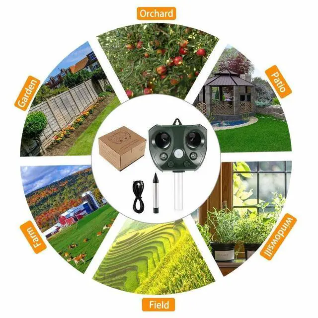 Alt view image 7 of 7 - Upgraded Solar Ultrasonic Animal Repellent Dog Cat Skunk Deer Raccoon For Garden