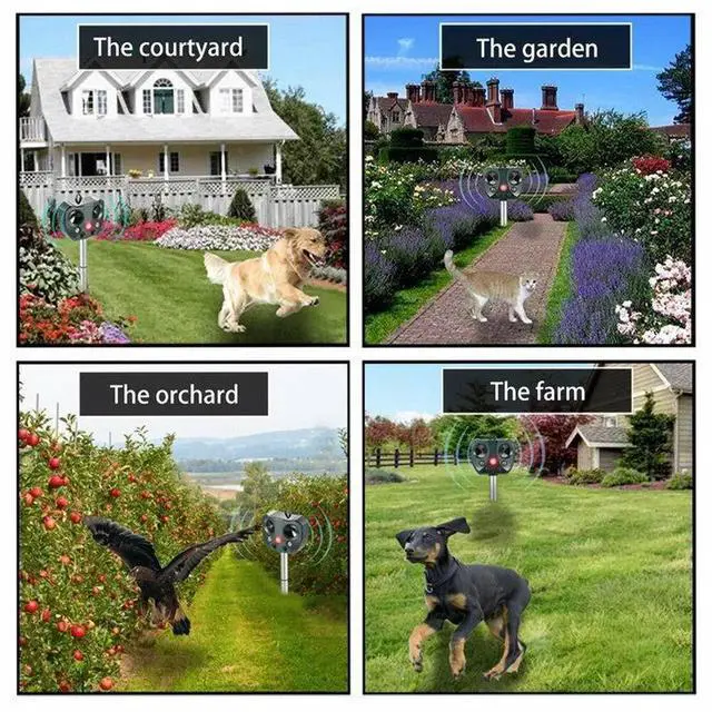 Alt view image 5 of 7 - Upgraded Solar Ultrasonic Animal Repellent Dog Cat Skunk Deer Raccoon For Garden