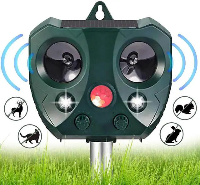 Main image of Upgraded Solar Ultrasonic Animal Repellent Dog Cat Skunk Deer Raccoon For Garden