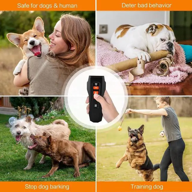 Alt view image 3 of 7 - Dog Bark Deterrent Devices 3 in 1 Anti Barking Device for Dogs Train Dual Sensor