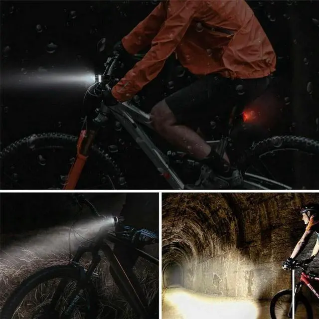 Alt view image 7 of 7 - USB Rechargeable Bright LED Bicycle Bike Front Headlight and Rear Tail Light Set