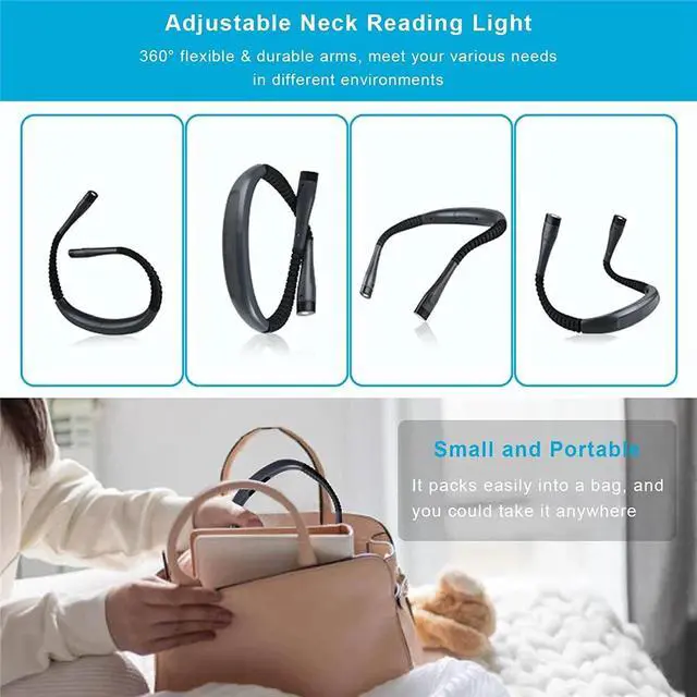 Alt view image 6 of 7 - USB Rechargeable LED Neck Light Book Light for Reading in Bed Crafting Camping