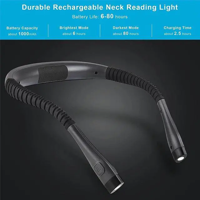 Alt view image 4 of 7 - USB Rechargeable LED Neck Light Book Light for Reading in Bed Crafting Camping