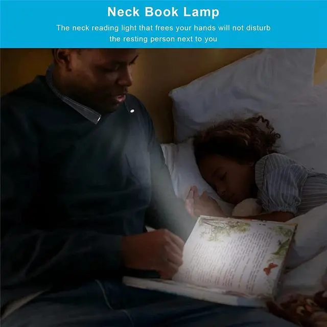 Alt view image 2 of 7 - USB Rechargeable LED Neck Light Book Light for Reading in Bed Crafting Camping
