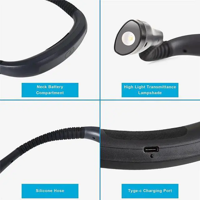 Alt view image 5 of 7 - USB Rechargeable LED Neck Light Book Light for Reading in Bed Crafting Camping