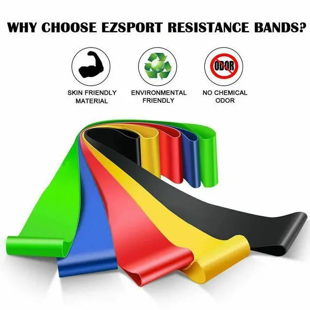 Alt view image 4 of 7 - Resistance Bands Loop Set of 5 Exercise Workout CrossFit Fitness Yoga Booty Band