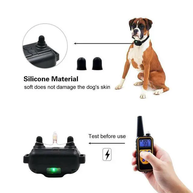 Alt view image 2 of 7 - Dog Shock Training Collar Rechargeable Remote Control Waterproof IP67 875 Yards