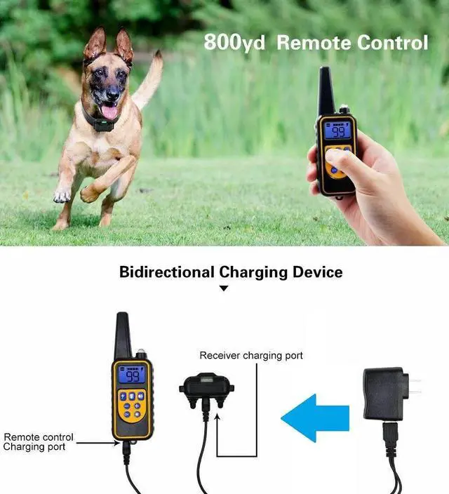 Alt view image 4 of 7 - Dog Shock Training Collar Rechargeable Remote Control Waterproof IP67 875 Yards