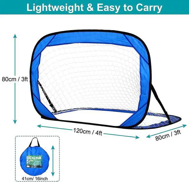 Alt view image 3 of 5 - Pop Up Soccer Goals Set Soccer Ball Net Bag, Football Gates Indoor Outdoor Games