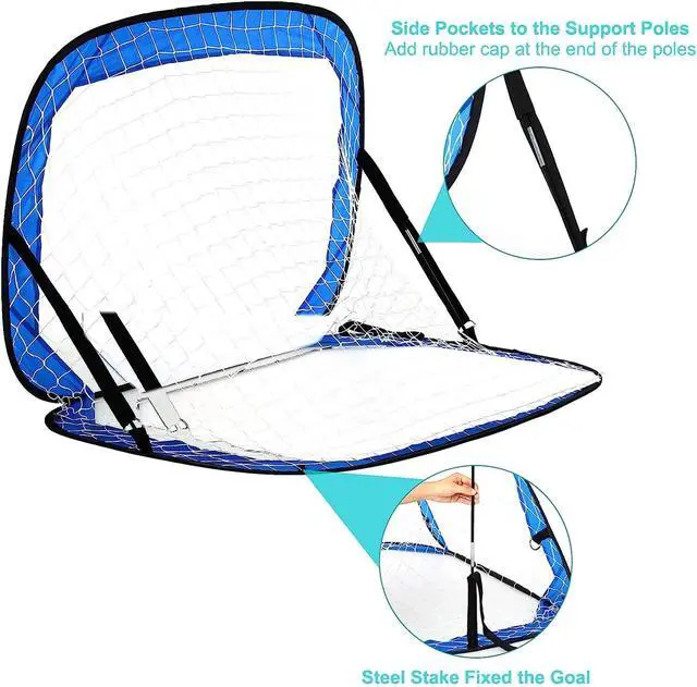 Alt view image 2 of 5 - Pop Up Soccer Goals Set Soccer Ball Net Bag, Football Gates Indoor Outdoor Games