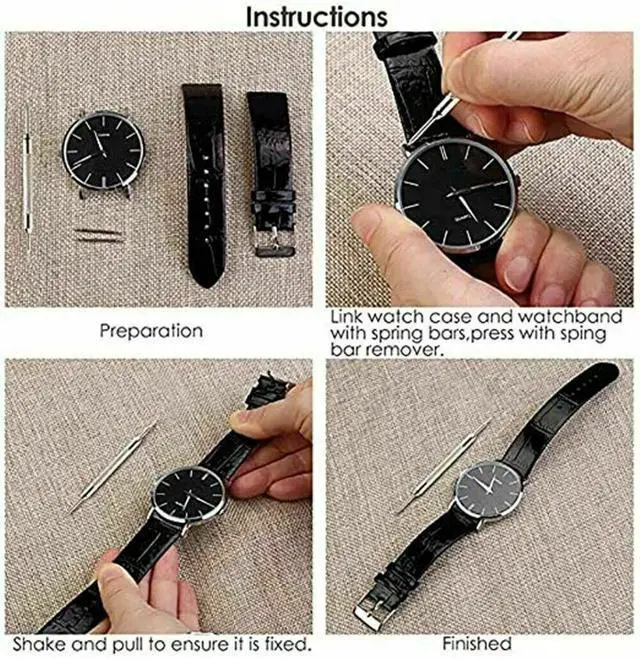 Alt view image 7 of 7 - 360pcs Watchmaker Watch Band Spring Bars Strap Link Pins Steel Repair Remove Kit