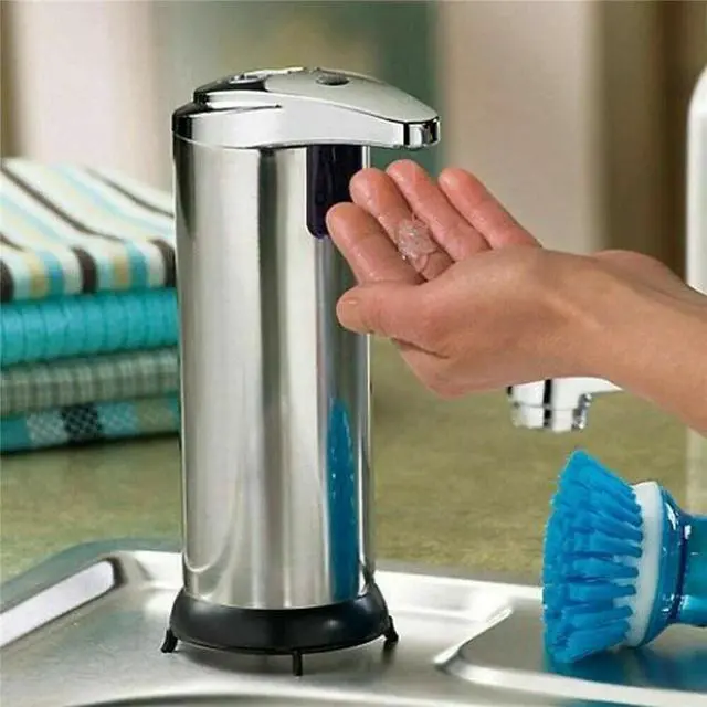 Alt view image 7 of 7 - 250ml Stainless Auto Handsfree Sensor Touchless Soap Dispenser Kitchen Bathroom