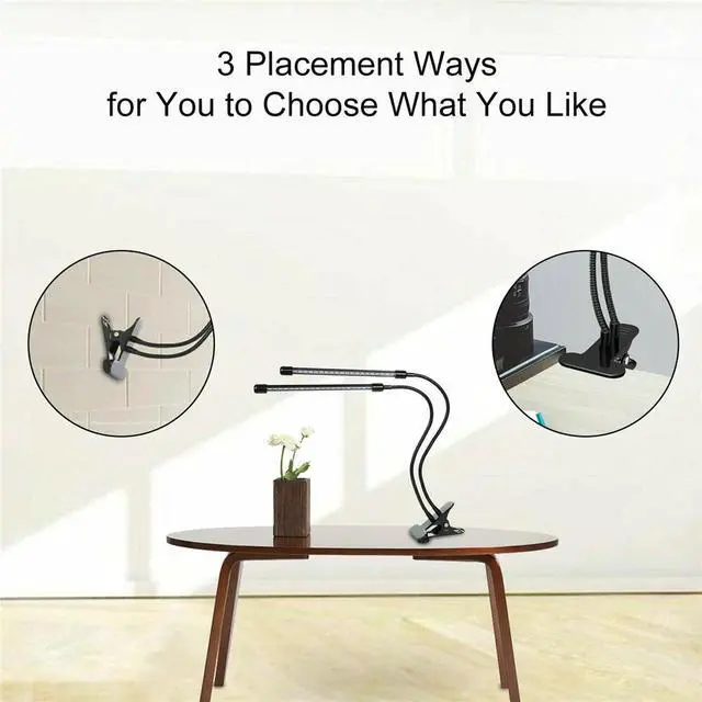 Alt view image 6 of 7 - Plant Grow Light Gooseneck Dual Head LED Lamp Hydroponics Greenhouse Dimmable US
