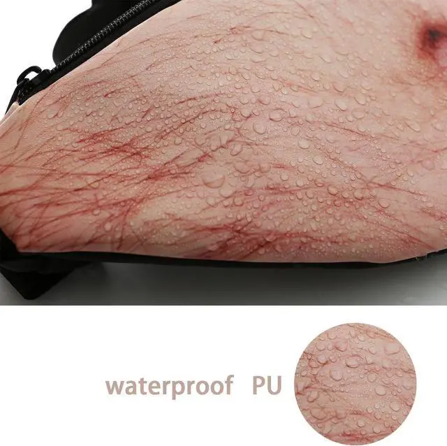 Alt view image 5 of 6 - 3D Men Beer Fake Belly Dad Bag Waist Packs Waterproof Funny Pack Unisex Bag Gift