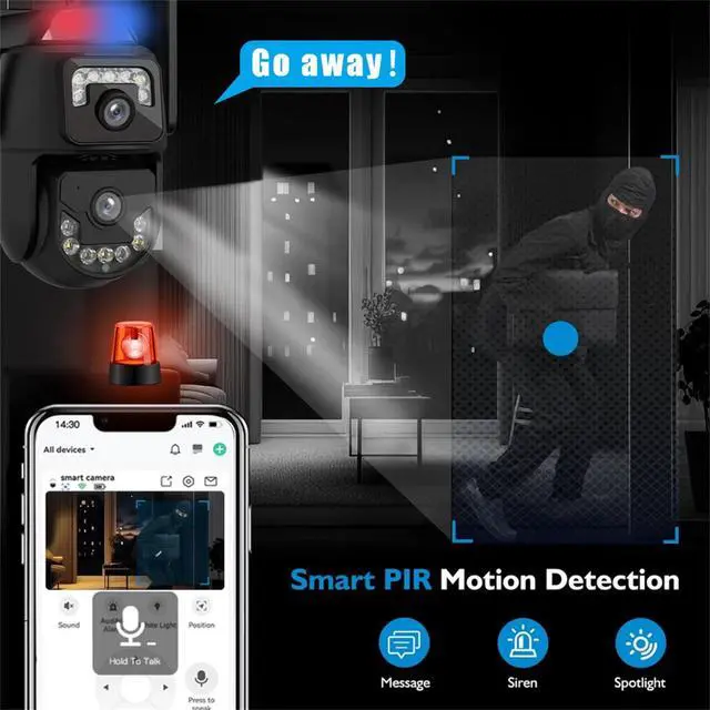 Alt view image 3 of 6 - Solar Camera Zoom Dual 6MP Lens Recording Humanoid Tracking Surveillance Camera