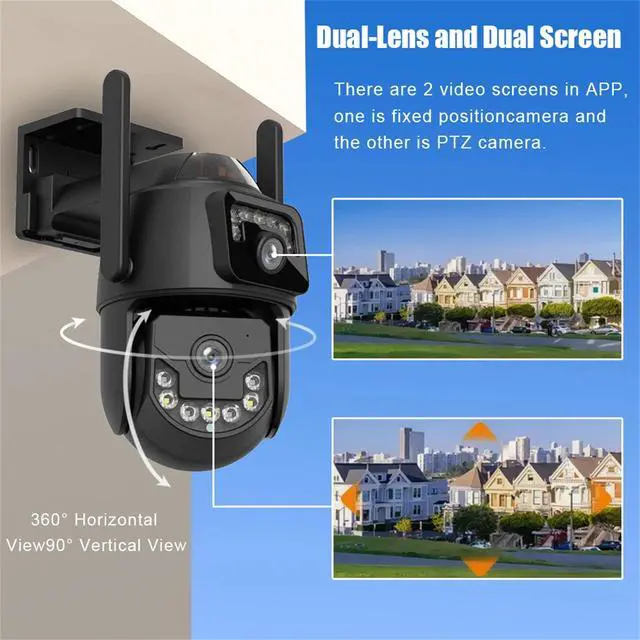 Alt view image 6 of 6 - Solar Camera Zoom Dual 6MP Lens Recording Humanoid Tracking Surveillance Camera