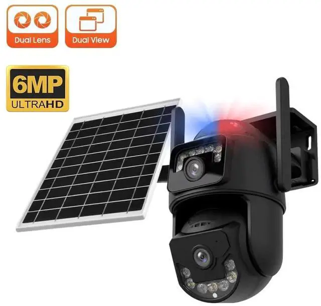 Main image of Solar Camera Zoom Dual 6MP Lens Recording Humanoid Tracking Surveillance Camera